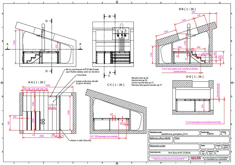 Plan Bureau études plateforme pompier - SECMI