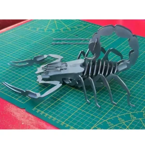 Puzzle scorpion 3D en inox 304L – Épaisseur 2 mm – Format 310 x 375 mm